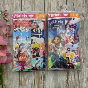 Girls Miraculous Ladybugs & Encanto Cotton Underwear Briefs 2, 7-Packs Size 6